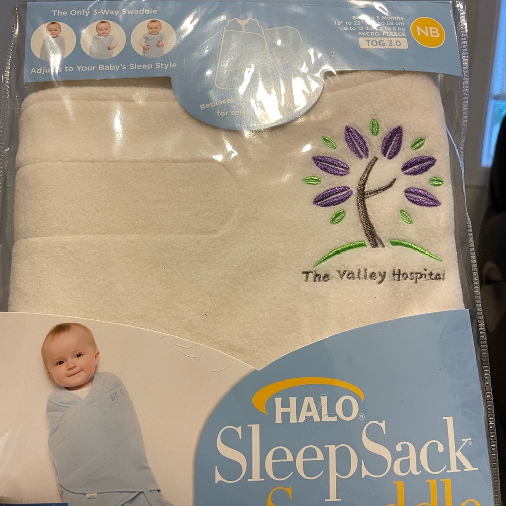 NEW White Halo sleep sack swaddle microfleece 0-3 month old baby - Picture 2 of 4